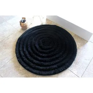Round - Black Black Acrylic Bathmat