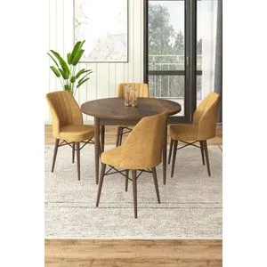 Rox - Baroque, Cappuccino Baroque
Cappuccino Dining Table & Chairs Set (5 Pieces)