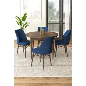 Rox - Baroque, Navy Blue Baroque
Navy Blue Dining Table & Chairs Set (5 Pieces)
