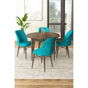 Rox - Baroque, Turquoise Baroque
Turquoise Dining Table & Chairs Set (5 Pieces)