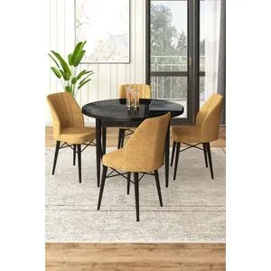 Rox - Black Marble, Cappuccino Black Marble
Cappuccino Dining Table & Chairs Set (5 Pieces)