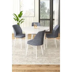 Rox - White, Fume White
Fume Dining Table & Chairs Set (5 Pieces)
