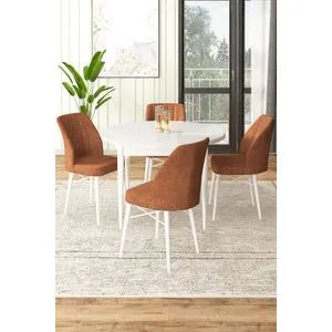 Rox - White, Tile Red White
Tile Red Dining Table & Chairs Set (5 Pieces)