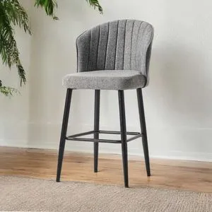 Rubi - Sivi i Crni Bar Stolici Set (4 Komada)