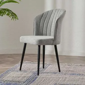 Rubi - Sivi i Crni Set Stolica (4 Komada)