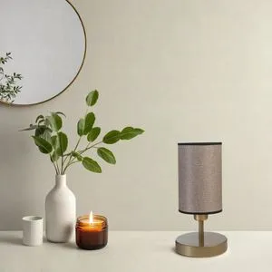 Rumeli Eskitme Koyu Hasır Abajurlu Masa Lambası