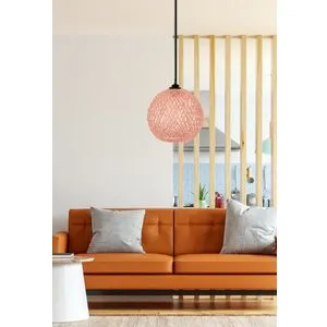 Ručno rađeni luster od jute - JP Pink Brown