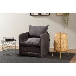 Saga Single - Grey Grey 1-Seat Sofa-Bed