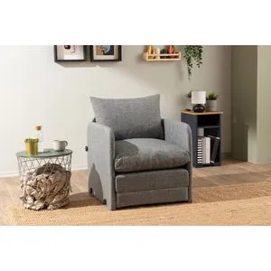 Saga Single - Light Grey Light Grey 1-Seat Sofa-Bed
