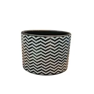 Saksija GEOMETRICO AK009-115 12x12x9 - Black - N03