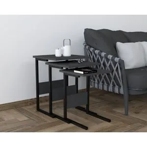 Sali - Black, Anthracite Black
Anthracite Nesting Table (3 Pieces)