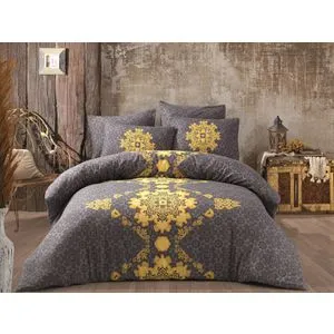 Saltanat - Žuti Anthracite King Posteljina Set