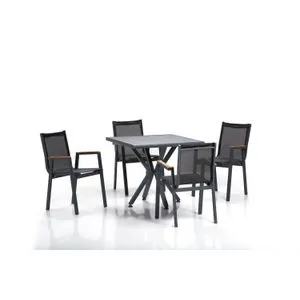 Samara 1 - Grey, Black Grey
Black Garden Table & Chairs Set (5 Pieces)