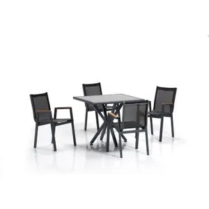 Samara 2 - Grey, Black Grey
Black Garden Table & Chairs Set (5 Pieces)