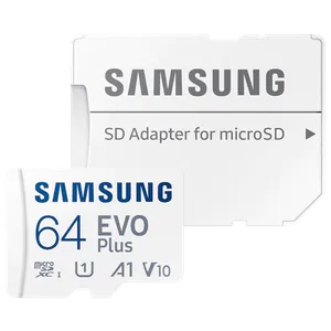 Samsung MB-MC64KA/EU MicroSD 64GB, EVO Plus, SDXC, UHS-I U3 V10 A1, Read 130MB/s, for 4K and Full...