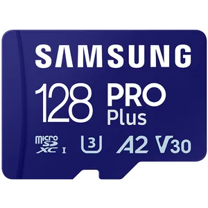 Samsung MB-MD128SB/WW MicroSD 128GB, PRO Plus, SDXC, UHS-I U3 V30 A2, Read up to 180MB/s, Write u...
