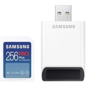 Samsung MB-SD256SB/WW SD Card 256GB, PRO Plus, SDXC, UHS-I U3 V30 Class 10, Read up to 180MB/s, W...
