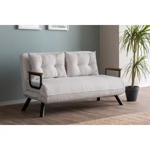 Sando 2-Seater - Teddy Fabric - White White 2-Seat Sofa-Bed