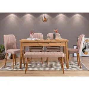 Santiago Atlantic Stone Atlantic Pine
Stone Extendable Dining Table & Chairs Set (6 Pieces)
