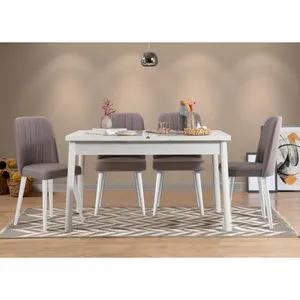 Santiago Set Sto i Stolice u Beloj i Sivoj (5 Delova)