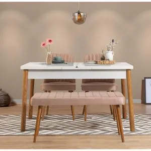 Santiago White Atlantic-Stone Atlantic Pine
White
Stone Extendable Dining Table & Chairs Set (4 P...