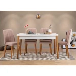 Santiago White Stone Atlantic Pine
White
Stone Extendable Dining Table & Chairs Set (5 Pieces)