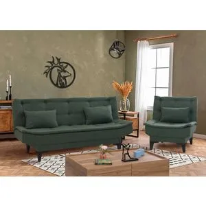 Santo-S-1070 - Green Green Sofa-Bed Set