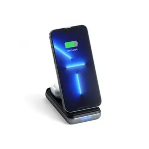SATECHI Duo Wireless Charger Power Bank Stand 10000 mAh Stand (Powerbank based for iPhone & Airpo...