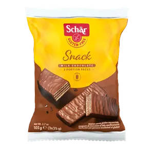 Schar Snack - Hrskavi vafl punjen kremom od lešnika, preliven čokoladom 105g