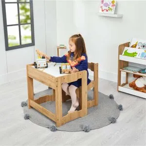 Seagull dečiji sto set - beli, prirodni beli