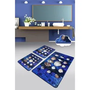 Seashell Multicolor Bathmat Set (3 Pieces)