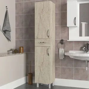 Selin 2 Doors 1 Drawer Travertine Bathroom Cabinet