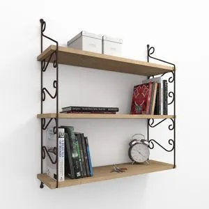 Seramoni 3'lü - Oak Oak Wall Shelf