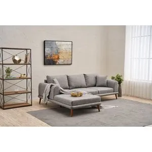 Seren Left - Grey Grey Corner Sofa