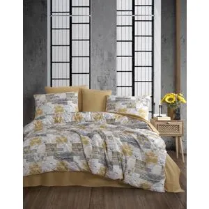 Serra - Yellow Yellow
White
Grey Ranforce Single XL Quilt Cover Set (DE)