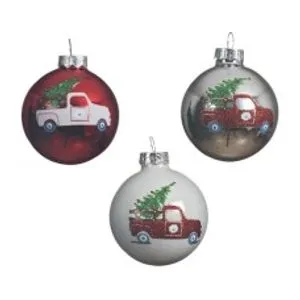 Set 3 novogodišnje kugle sa autićem 06159901