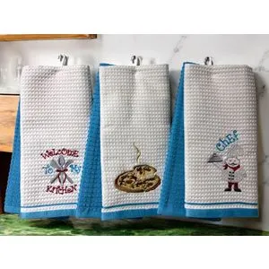 Set 6 kuhinjskih krpa Wafle Light blue