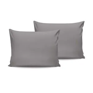 Set jastučića od tamno sive satenske pamučne tkanine (2 komada)