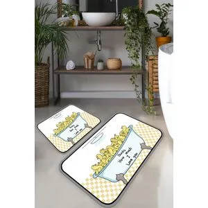 Set kupatilske prostirke sa patkicama u više boja (2 komada)