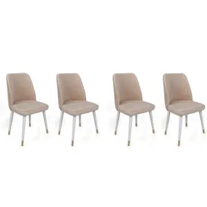 Set od 4 stolice Hugo-407 V4 u krem, beloj i zlatnoj boji
