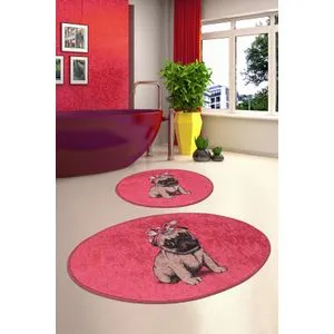 Set od kupatilskih prostirki Pink Pug (2 komada)