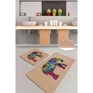 Set podmetača za kupatilo Olifant - Bež Multikolor (2 komada)