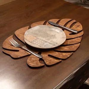 Set Podmetača za Sto Monstera - Orah (4 Komada)
