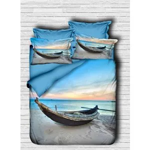 Set Posteljine 130 Blue Beige za Jedan Krevet