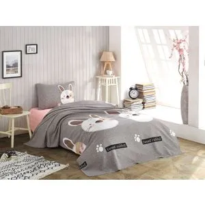 Set posteljine Tavšancik u sivoj, smešnoj, bež, crnoj i ružičastoj boji