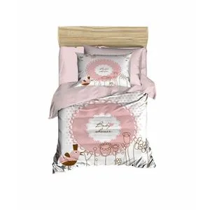Set posteljine za bebe PH117 u prahu beli i roze boje