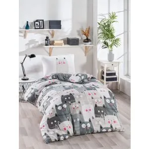 Set posteljine za jednu osobu L'essential Maison Duvarda - Bela, Siva, Roze