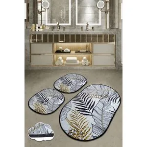 Set prostirki za kupatilo sa biljnim motivima (3 komada)