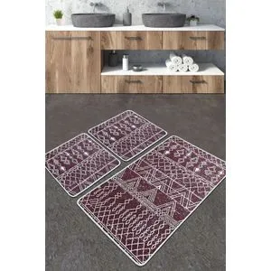 Set prostirki za kupatilo Straordinario Djt - Bež i crvena