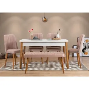 Set stola i stolica Costa 0900 - 6 komada u beloj boji